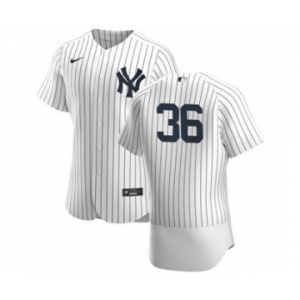 Men's Nike New York Yankees #36 Mike Ford White Navy Home 2020 Authentic Player Baseball Jersey