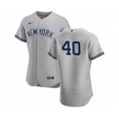 Men's Nike New York Yankees #40 Luis Severino Gray Road 2020 Authentic Player Baseball Jersey