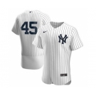 Men's Nike New York Yankees #45 Gerrit Cole White Navy Home 2020 Authentic Player Baseball Jersey