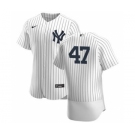 Men's Nike New York Yankees #47 Jordan Montgomery White Navy Home 2020 Authentic Player Baseball Jersey