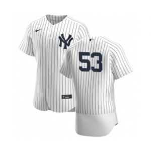 Men's Nike New York Yankees #53 Zack Britton White Navy Home 2020 Authentic Player Baseball Jersey
