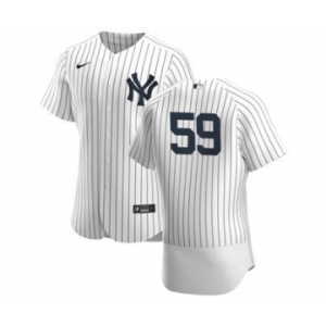 Men's Nike New York Yankees #59 Luke Voit White Navy Home 2020 Authentic Player Baseball Jersey