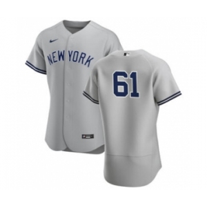 Men's Nike New York Yankees #61 Ben Heller Gray Road 2020 Authentic Player Baseball Jersey