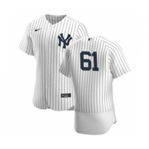 Men's Nike New York Yankees #61 Ben Heller White Navy Home 2020 Authentic Player Baseball Jersey