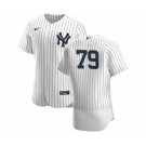 Men's Nike New York Yankees #79 Nick Nelson White Navy Home 2020 Authentic Player Baseball Jersey