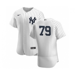 Men's Nike New York Yankees #79 Nick Nelson White Navy Home 2020 Authentic Player Baseball Jersey