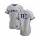 Men's Nike New York Yankees #80 Luis Medina Gray Road 2020 Authentic Player Baseball Jersey