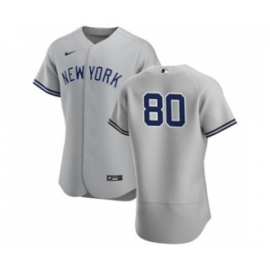 Men's Nike New York Yankees #80 Luis Medina Gray Road 2020 Authentic Player Baseball Jersey