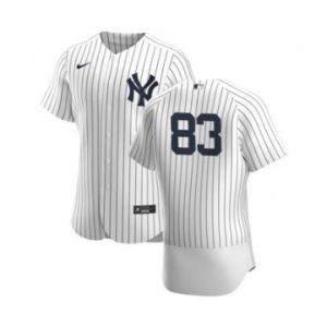Men's Nike New York Yankees #83 Deivi Garcia White Navy Home 2020 Authentic Player Baseball Jersey