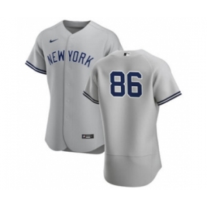 Men's Nike New York Yankees #86 Clarke Schmidt Gray Road 2020 Authentic Player Baseball Jersey