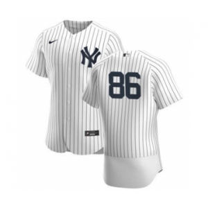 Men's Nike New York Yankees #86 Clarke Schmidt White Navy Home 2020 Authentic Player Baseball Jersey