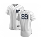 Men's Nike New York Yankees #89 Miguel Yajure White Navy Home 2020 Authentic Player Baseball Jersey