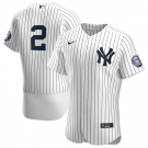 New York Yankees #2 Derek Jeter Men's Nike White Navy 2020 Hall of Fame Induction Patch Authentic MLB Jersey