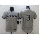 Nike Men's Majestic New York Yankees #3 Babe Ruth Grey Home Flexbase Authentic Collection MLB Jersey