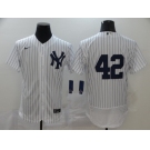 Nike Men's Majestic New York Yankees #42 Mariano Rivera White Home Flexbase Authentic Collection MLB Jersey