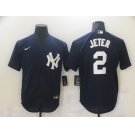 Nike Men's New York Yankees #2 Derek Jeter Authentic Navy Blue  Cool Base Baseball Jersey