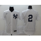 Nike Men's New York Yankees #2 Derek Jeter White Home Flex Base Authentic Collection Baseball Jersey