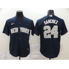 Nike Men's New York Yankees #24 Gary Sanchez Authentic Navy Blue  Cool Base Baseball Jersey