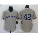 Nike Men's New York Yankees #42 Mariano Rivera Authentic Grey Cool Base Baseball Jersey