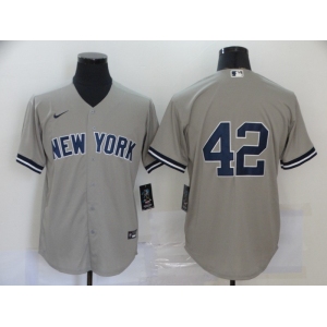 Nike Men's New York Yankees #42 Mariano Rivera Authentic Grey Cool Base Baseball Jersey