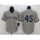 Nike Men's New York Yankees  #45 Gerrit Cole Authentic Grey Cool Base Baseball Jersey