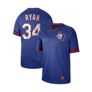 Men's Nike Rangers #34 Nolan Ryan Royal Cooperstown Collection Stitched Baseball Jersey