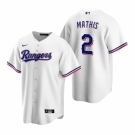 Men's Nike Texas Rangers #2 Jeff Mathis White Home Stitched Baseball Jersey