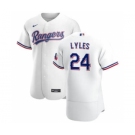 Men's Nike Texas Rangers #24 Jordan Lyles White Home 2020 Authentic Player Baseball Jersey