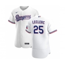 Men's Nike Texas Rangers #25 Jose Leclerc White Home 2020 Authentic Player Baseball Jersey