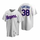 Men's Nike Texas Rangers #38 Danny Santana White Cooperstown Collection Home Stitched Baseball Jersey