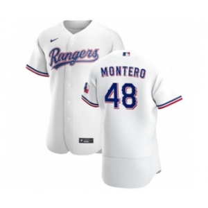 Men's Nike Texas Rangers #48 Rafael Montero White Home 2020 Authentic Player Baseball Jersey