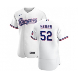Men's Nike Texas Rangers #52 Taylor Hearn White Home 2020 Authentic Player Baseball Jersey