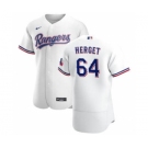 Men's Nike Texas Rangers #64 Jimmy Herget White Home 2020 Authentic Player Baseball Jersey