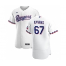 Men's Nike Texas Rangers #67 Demarcus Evans White Home 2020 Authentic Player Baseball Jersey