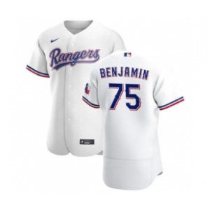 Men's Nike Texas Rangers #75 Wes Benjamin White Home 2020 Authentic Player Baseball Jersey
