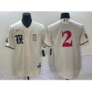 Men's Texas Rangers #2 Marcus Semien Number Cream 2023 City Connect Stitched Baseball Jersey