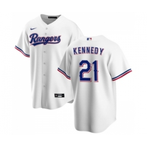 Men's Texas Rangers #21 Ian Kennedy White Cool Base Stitched Baseball Jersey