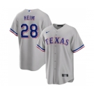 Men's Texas Rangers #28 Jonah Heim Gray Cool Base Stitched Baseball Jersey