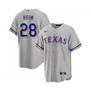 Men's Texas Rangers #28 Jonah Heim Gray Cool Base Stitched Baseball Jersey