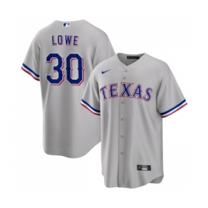 Men's Texas Rangers #30 Nathaniel Lowe Gray Cool Base Stitched Baseball Jersey