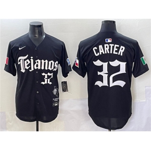 Men's Texas Rangers #32 Evan Carter Black Mexico 2025 Vapor Premier Limited Stitched Baseball Jersey