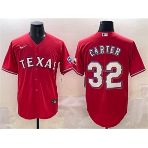 Men's Texas Rangers #32 Evan Carter Red Cool Base Stitched Baseball Jersey