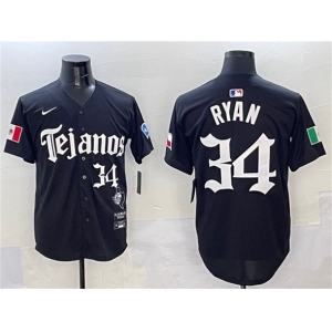 Men's Texas Rangers #34 Nolan Ryan Black Mexico 2025 Vapor Premier Limited Stitched Baseball Jersey