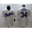 Men's Texas Rangers #34 Nolan Ryan Cream Cooperstown Collection Cool Base Stitched Nike Jersey