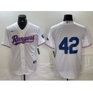 Men's Texas Rangers #42 Jackie Robinson White Cool Base Stitched Baseball Jersey