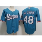 Men's Texas Rangers #48 Jacob deGrom Light Blue With Patch Cool Base Stitched Baseball Jersey