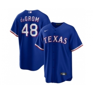 Men's Texas Rangers #48 Jacob deGrom Royal Cool Base Stitched Baseball Jersey