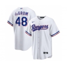 Men's Texas Rangers #48 Jacob deGrom White Cool Base Stitched Baseball Jersey