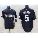 Men's Texas Rangers #5 Corey Seager Black Mexico 2025 Vapor Premier Limited Stitched Baseball JerseyMen's Texas Rangers #5 Corey Seager Black Mexico 2025 V