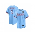 Men's Texas Rangers #5 Corey Seager Blue 2023 World Series Stitched Baseball Jersey